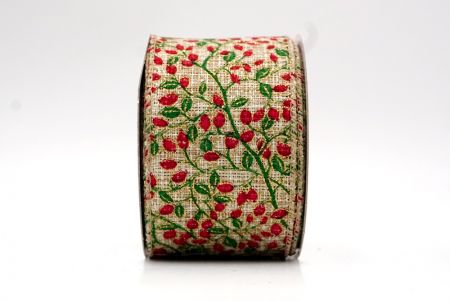 Khaki_Christmas Berry Wired Ribbon_KF8572-13-183