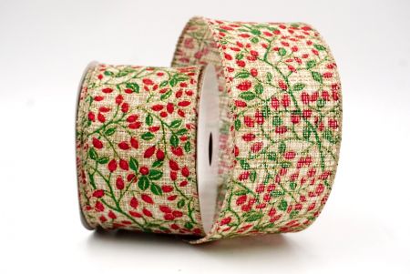 Khaki_Christmas Berry Wired Ribbon_KF8572-13-183