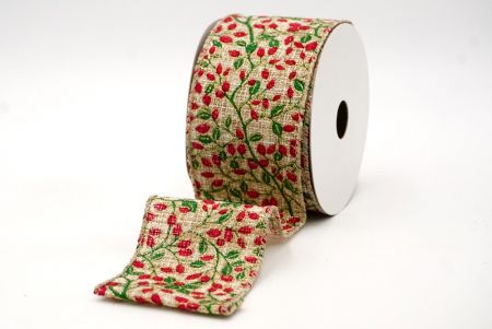 Khaki_Christmas Berry Wired Ribbon_KF8572-13-183