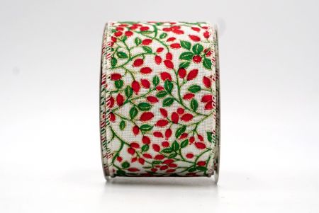 Cream_Christmas Berry Wired Ribbon_KF8573GC-2-2