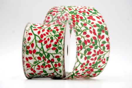 Cream_Christmas Berry Wired Ribbon_KF8573GC-2-2