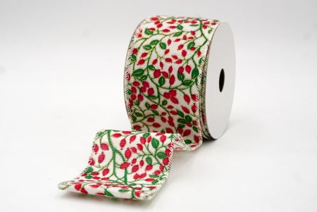 Cream_Christmas Berry Wired Ribbon_KF8573GC-2-2