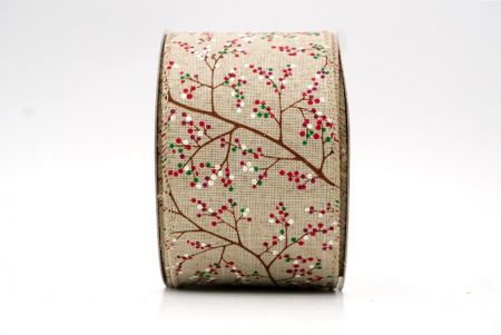 Khaki_Christmas Berry Wired Ribbon_KF8578GC-13-183