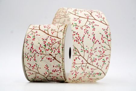 Cream_Christmas Berry Wired Ribbon_KF8578GC-2-2