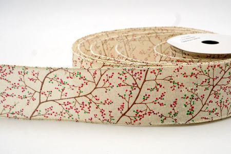 Cream_Christmas Berry Wired Ribbon_KF8578GC-2-2