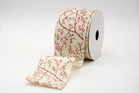 Cream_Christmas Berry Wired Ribbon_KF8578GC-2-2