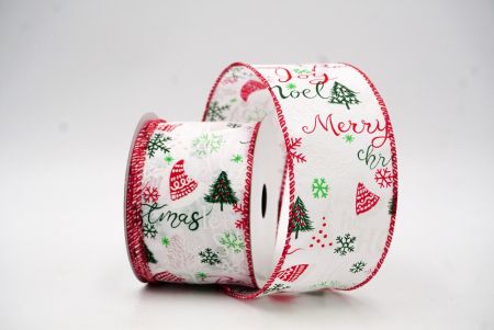 White/Red Christmas Season Elements Wired Ribbon_KF8581GC-1-7