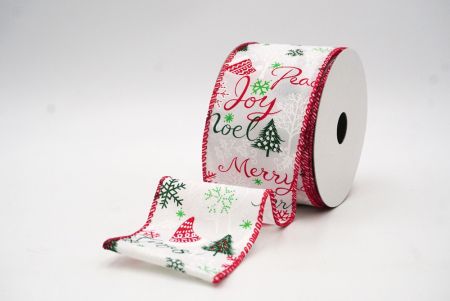 White/Red Christmas Season Elements Wired Ribbon_KF8581GC-1-7