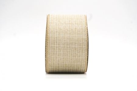 Light Brown Christmas Solid Color Burlap Wired Ribbon_KF8588GC-13-183