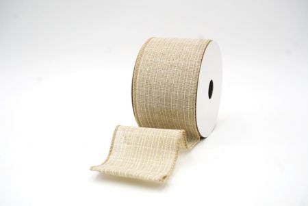 Light Brown Christmas Solid Color Burlap Wired Ribbon_KF8588GC-13-183