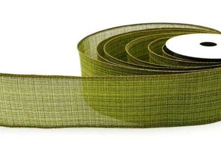 Matcha Green Christmas Solid Color Burlap Wired Ribbon_KF8588GC-15-185