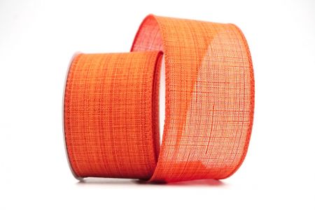 Orange Christmas Solid Color Burlap Wired Ribbon_KF8588GC-41-220