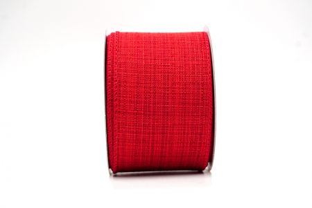 Red Christmas Solid Color Burlap Wired Ribbon_KF8588GC-7-7