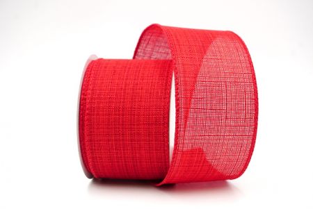 Ruban en jute de couleur unie rouge à fil métallique_Noël_KF8588GC-7-7