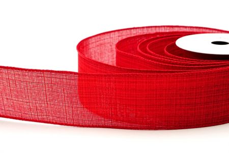 Red Christmas Solid Color Burlap Wired Ribbon_KF8588GC-7-7