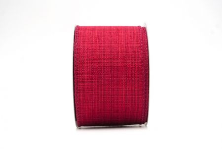 Dark Red Christmas Solid Color Burlap Wired Ribbon_KF8588GC-8-8