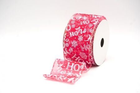 Red/Gold HO HO HO & Snowflakes Wired Ribbon_KF8593GN-7