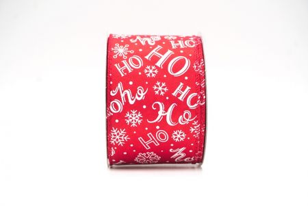 Red/Red wire HO HO HO & Snowflakes Wired Ribbon_KF8595GC-7-7