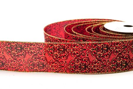 Rot/Gold Vintage Floral Drahtband_KF8601G-4