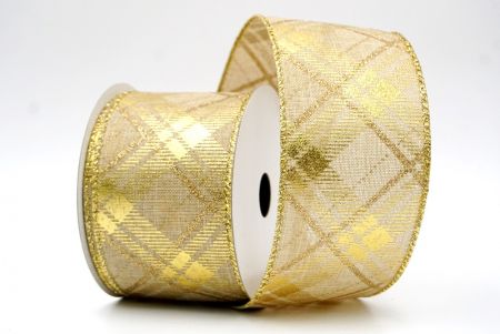 Naturale/Aurum_Nativitatis Diamantum Plaid Filum Ribbons_KF8604G-14