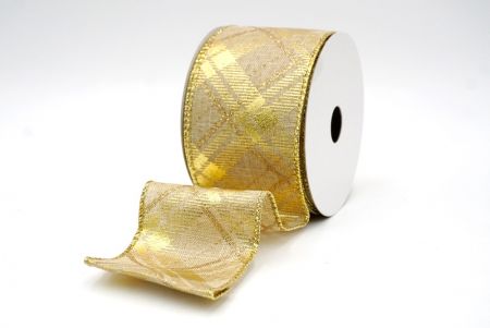 Naturale/Aurum_Nativitatis Diamantum Plaid Filum Ribbons_KF8604G-14