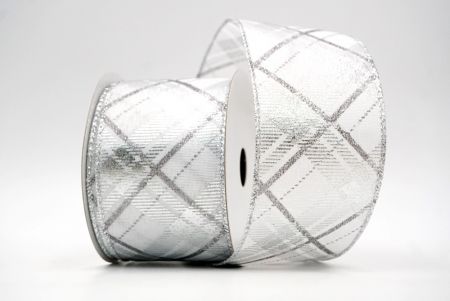 Albus/Argentum_Nativitatis Diamantum Plaid Filum Ribbons_KF8604G-1