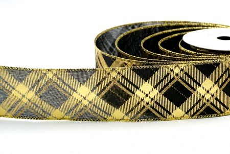 Niger/Aurum_Nativitatis Diamantum Plaid Filum Ribbons_KF8604G-53