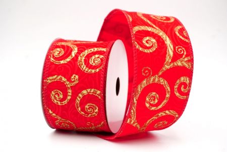 Red Velvet_Glitter Scroll Wired Ribbon_KF8611GC-7-7