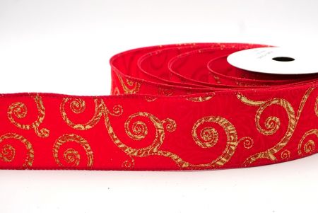 Rood Fluweel_Glitter Scroll Draadlint_KF8611GC-7-7