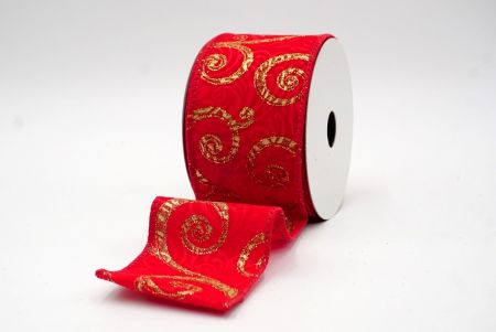 Veludo Vermelho_Fita com Fio de Glitter Scroll_KF8611GC-7-7