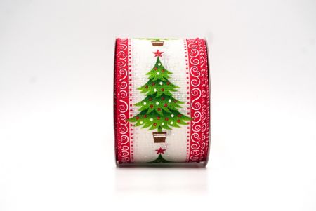 Nastro di Rame per Albero di Natale e Neve Bianco Crema/Rosso_KF8620GC-2-7