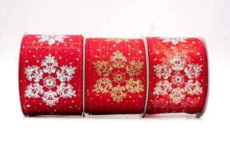 Glitter Snowflakes Holiday Wired Ribbon_KF8623.KF8624.KF8625.KF8626.KF8627.KF8628.KF8629