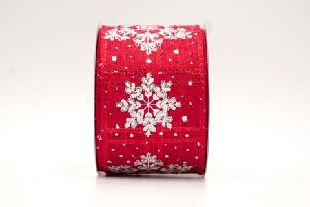 Red_Glitter Snowflakes Holiday Wired Ribbon_KF8623GC-7-7