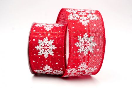 Red_Glitter Snowflakes Holiday Wired Ribbon_KF8623GC-7-7