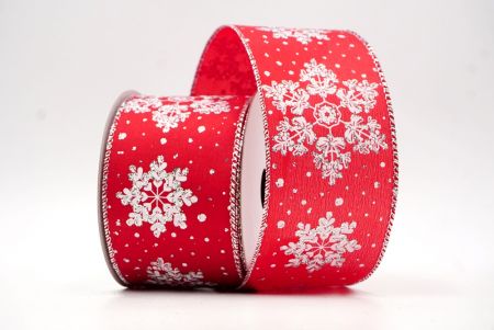 Red_Glitter Snowflakes Holiday Wired Ribbon_KF8626G-7