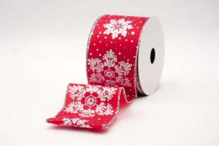 Red_Glitter Snowflakes Holiday Wired Ribbon_KF8626G-7