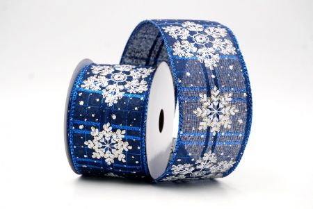 Gray_Glitter Snowflakes Holiday Wired Ribbon_KF8629GB-4