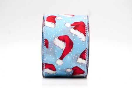 Blue Christmas Santa Hats Wired Ribbon_KF8635GC-12-216