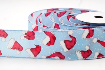 Blue Christmas Santa Hats Wired Ribbon_KF8635GC-12-216