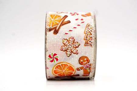 Cream_Festive Gingerbread and Citrus Holiday Wired Ribbon_KF8641GC-2-2