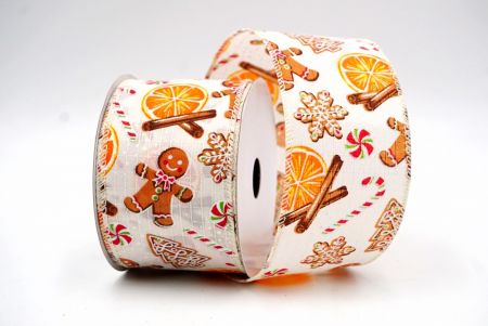 Cream_Festive Gingerbread and Citrus Holiday Wired Ribbon_KF8641GC-2-2