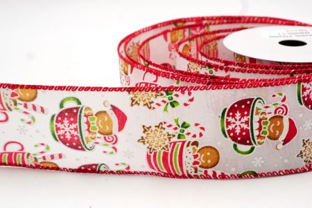 White/Red Gingerbreads in a Christmas cup Wired Ribbon_KF8645GC-1-7