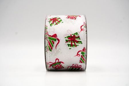 Chaussette de Noël blanche1, cadeaux et design canne en sucre en fil câblé_KF8652GC-1-1