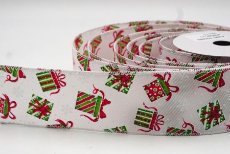 Weißer Weihnachtsstrumpf1, Geschenke und Zuckerstangen-Design Drahtband_KF8652GC-1-1