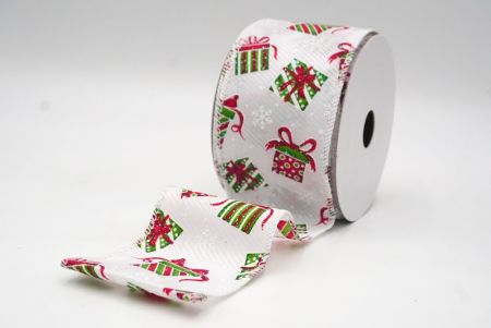 Wit1 kerstsock, cadeaus & zuurstok ontwerp draadlint_KF8652GC-1-1