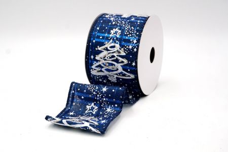 Nastro wired al glitter albero di Natale Blu Navy_KF8655GC-4-4