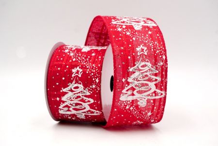 Red_Glitter Christmas Tree Wired Ribbon_KF8655GC-7-7