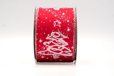 Red_Glitter Christmas Tree Wired Ribbon_KF8656G-7