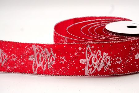 Czerwony_Glitter Christmas Tree Wired Ribbon_KF8656G-7