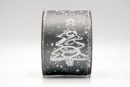 Szary_Glitter Christmas Tree Wired Ribbon_KF8658G-50